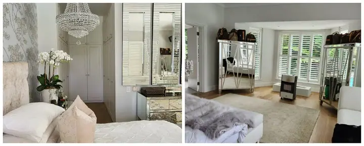 Before and after views of a renovated main bedroom