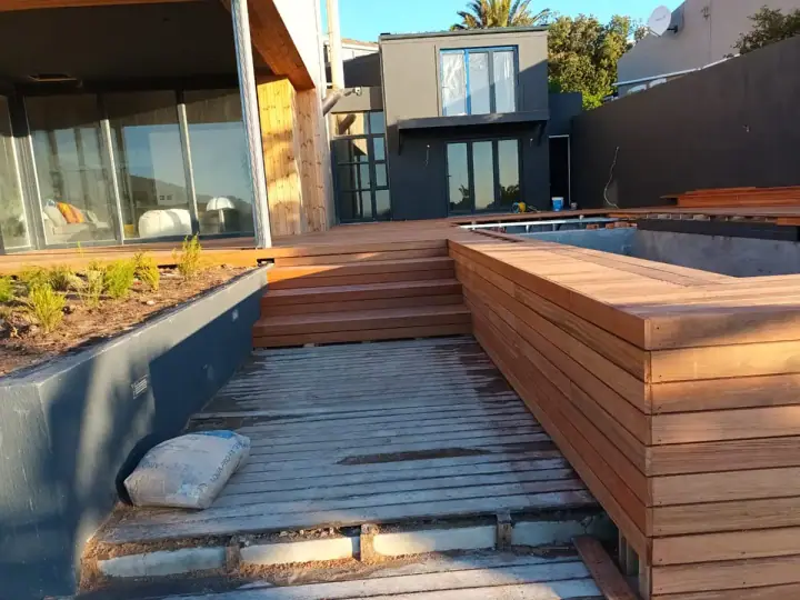 Timber deck and exterior improvements at a contemporary home