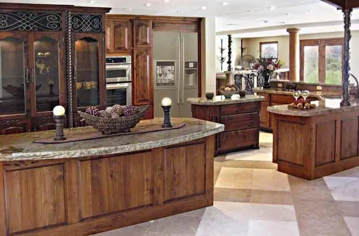 Traditional timber kitchen with a central island