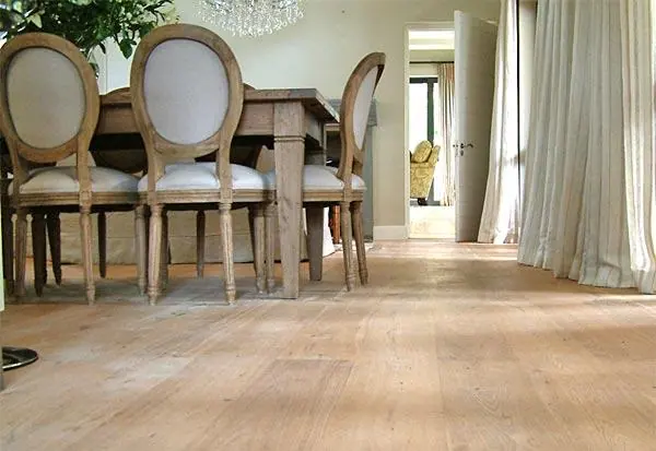 Pale timber floor in a formal dining room